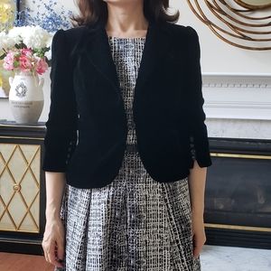LOFT Velvet Short Blazer in Black - Sz 2P Petite